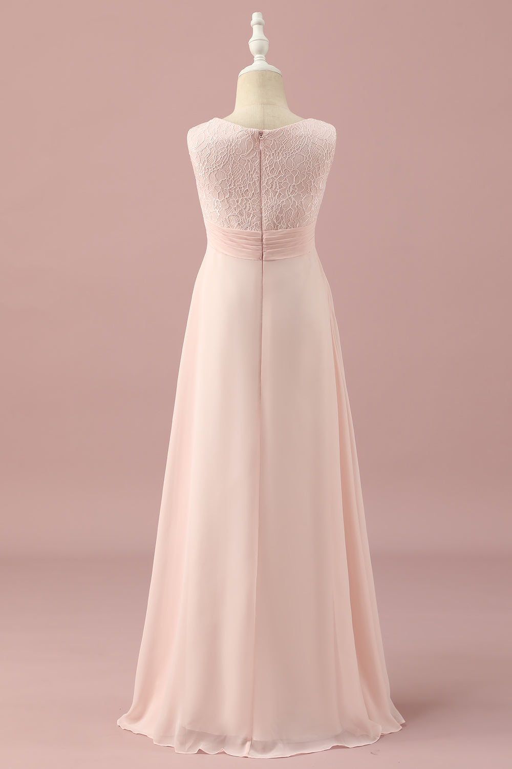 Wedtrend Women A Line Light Pink Floor Length Lace and Chiffon Junior Bridesmaid Dress Wedding Guest Party, Light Pink / J12 Wedtrend Women A Line Light Pink Floor Length Lace and Chiffon Junior Bridesmaid Dress Wedding Guest Party, Light Pink / J12