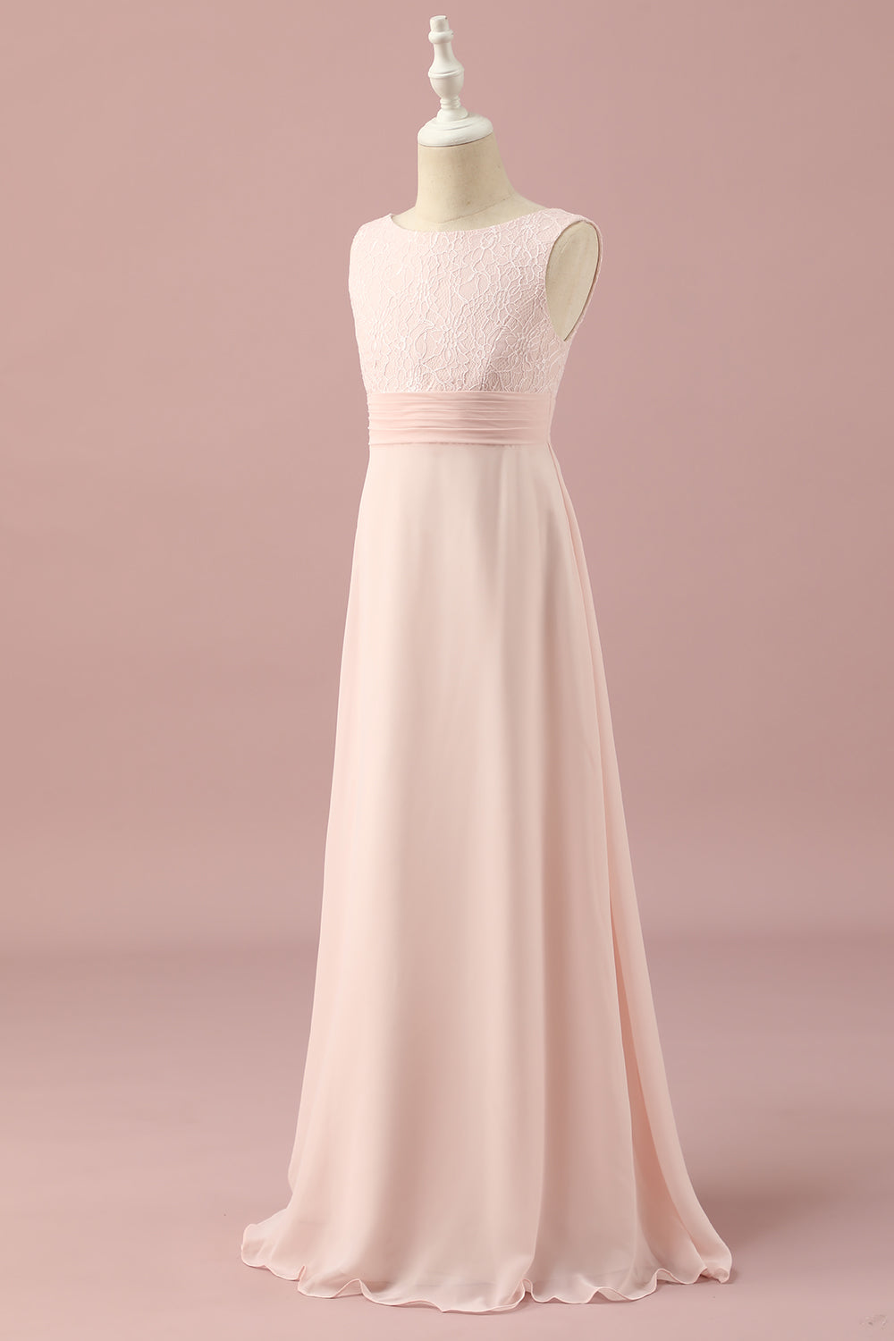 Wedtrend Women A Line Light Pink Floor Length Lace and Chiffon Junior Bridesmaid Dress Wedding Guest Party WEDTREND Wedtrend Women A Line Light Pink Floor Length Lace and Chiffon Junior Bridesmaid Dress Wedding Guest Party WEDTREND