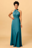 A Line Convertible Long Chiffon Bridesmaid Dress