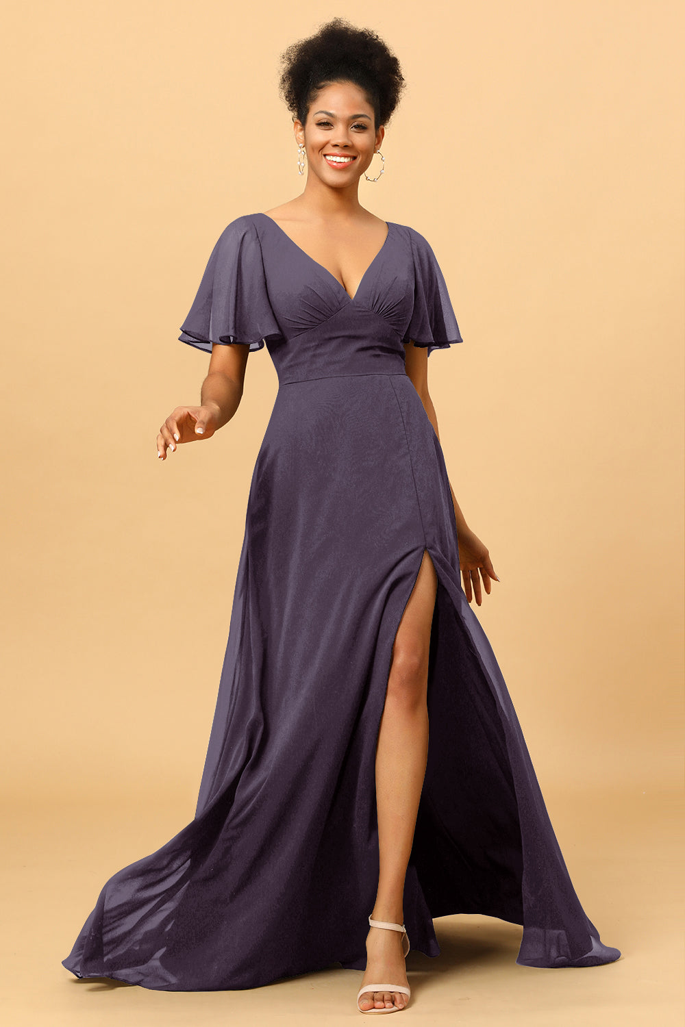 dark purple chiffon bridesmaid dress Sheath Bridesmaid Dresses,Dark Purple Bridesmaid Dresses,Elegant Bride