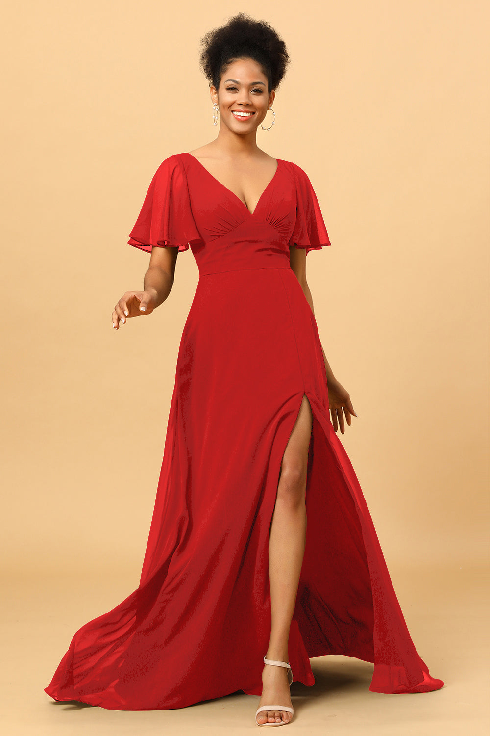 Wedtrend Women Bridesmaids A Line V-Neck Long Chiffon Wedding Party Formal Bridesmaid Dress with Slit WEDTREND Wedtrend Women Bridesmaids A Line V-Neck Long Chiffon Wedding Party Formal Bridesmaid Dress with Slit WEDTREND