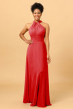 A Line Convertible Long Chiffon Bridesmaid Dress