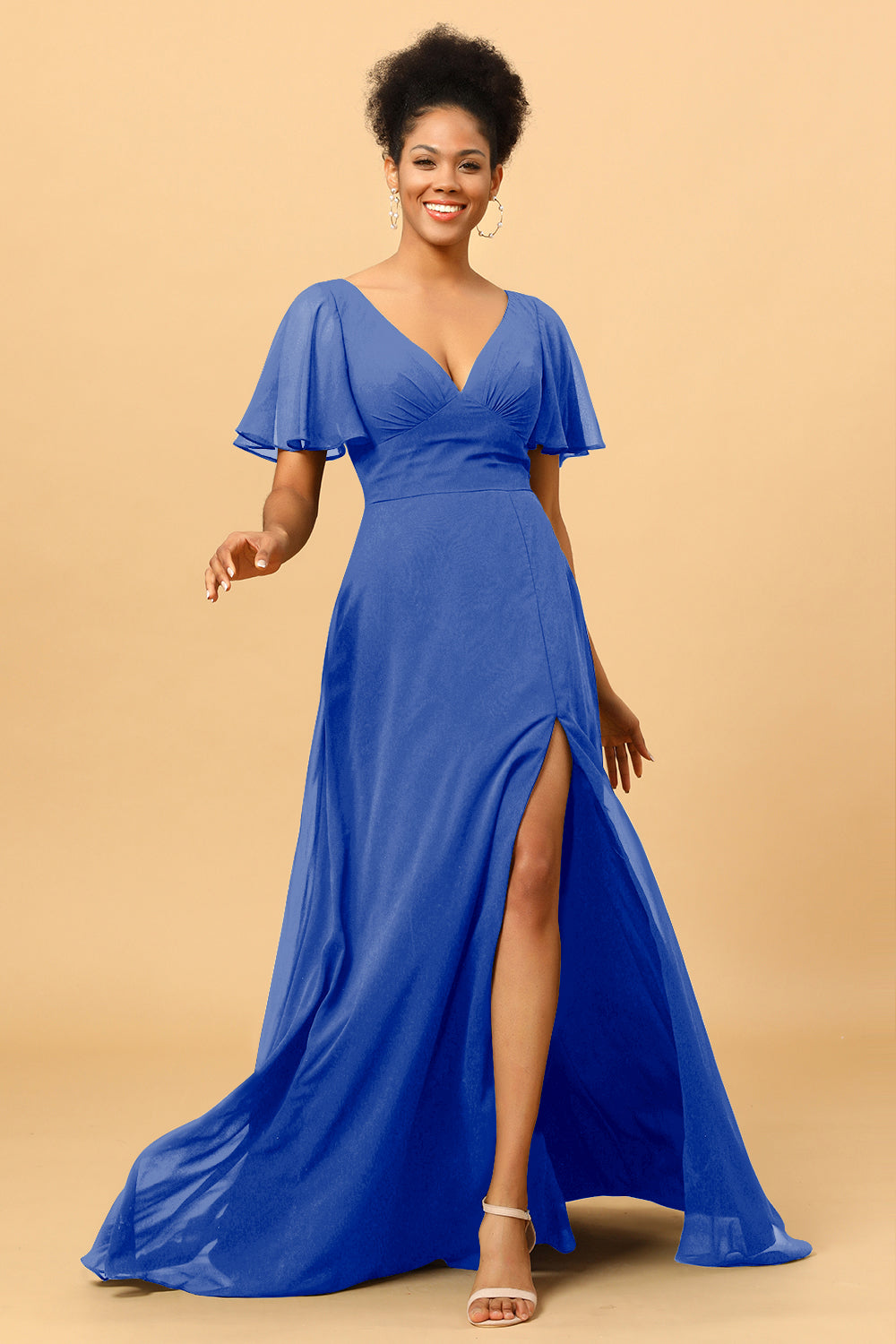 Wedtrend Women Bridesmaids A Line V-Neck Long Chiffon Wedding Party Formal Bridesmaid Dress with Slit WEDTREND Wedtrend Women Bridesmaids A Line V-Neck Long Chiffon Wedding Party Formal Bridesmaid Dress with Slit WEDTREND