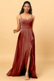 A Line Sweetheart Long Chiffon Bridesmaid Dress With Ruffle