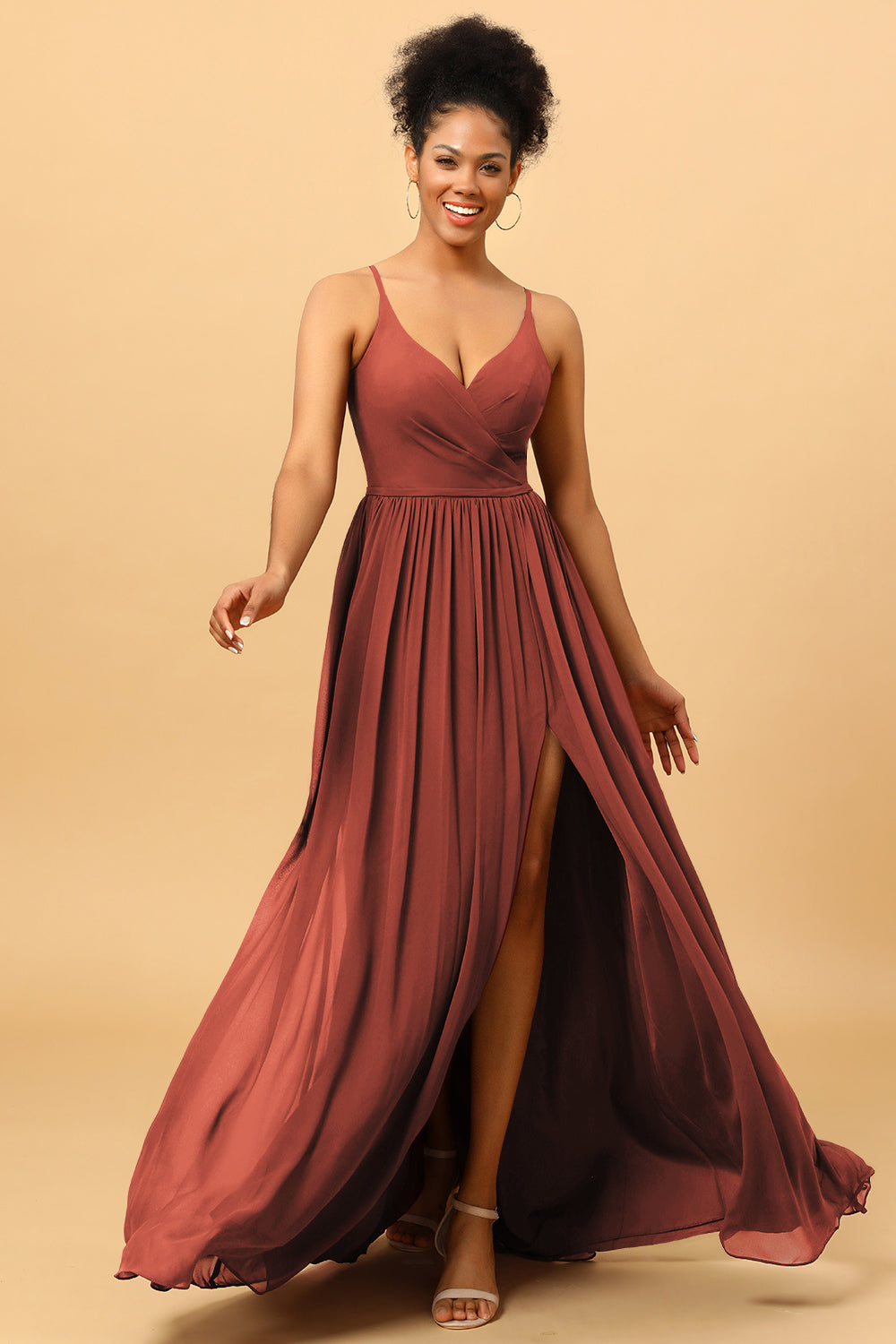 Wedtrend Women Bridesmaids A-Line Spaghetti Straps Ruched Long Chiffon Wedding Party Formal Bridesmaid Dress with Slit WEDTREND Wedtrend Women Bridesmaids A-Line Spaghetti Straps Ruched Long Chiffon Wedding Party Formal Bridesmaid Dress with Slit WEDTREND