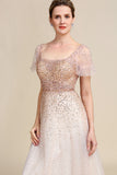 Blush A Line Beading Sparkly Mother Of Bride Dress