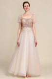 Blush A Line Beading Sparkly Mother Of Bride Dress