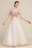Blush A Line Beading Sparkly Mother Of Bride Dress