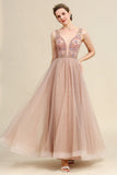 Blush A Line Beaded Sparkly Mother of Bride Dress