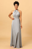 A Line Convertible Long Chiffon Bridesmaid Dress