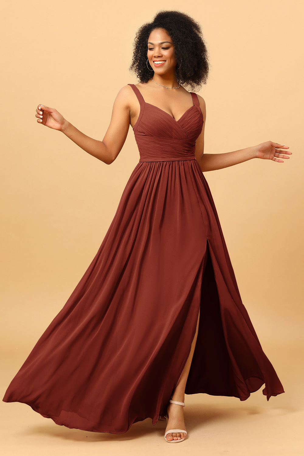 Wedtrend Women Bridesmaids Spaghetti Straps Long Chiffon Bridesmaid Dress with Slit WEDTREND Wedtrend Women Bridesmaids Spaghetti Straps Long Chiffon Bridesmaid Dress with Slit WEDTREND