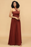 A Line Convertible Floor-Length Chiffon Bridesmaid Dress