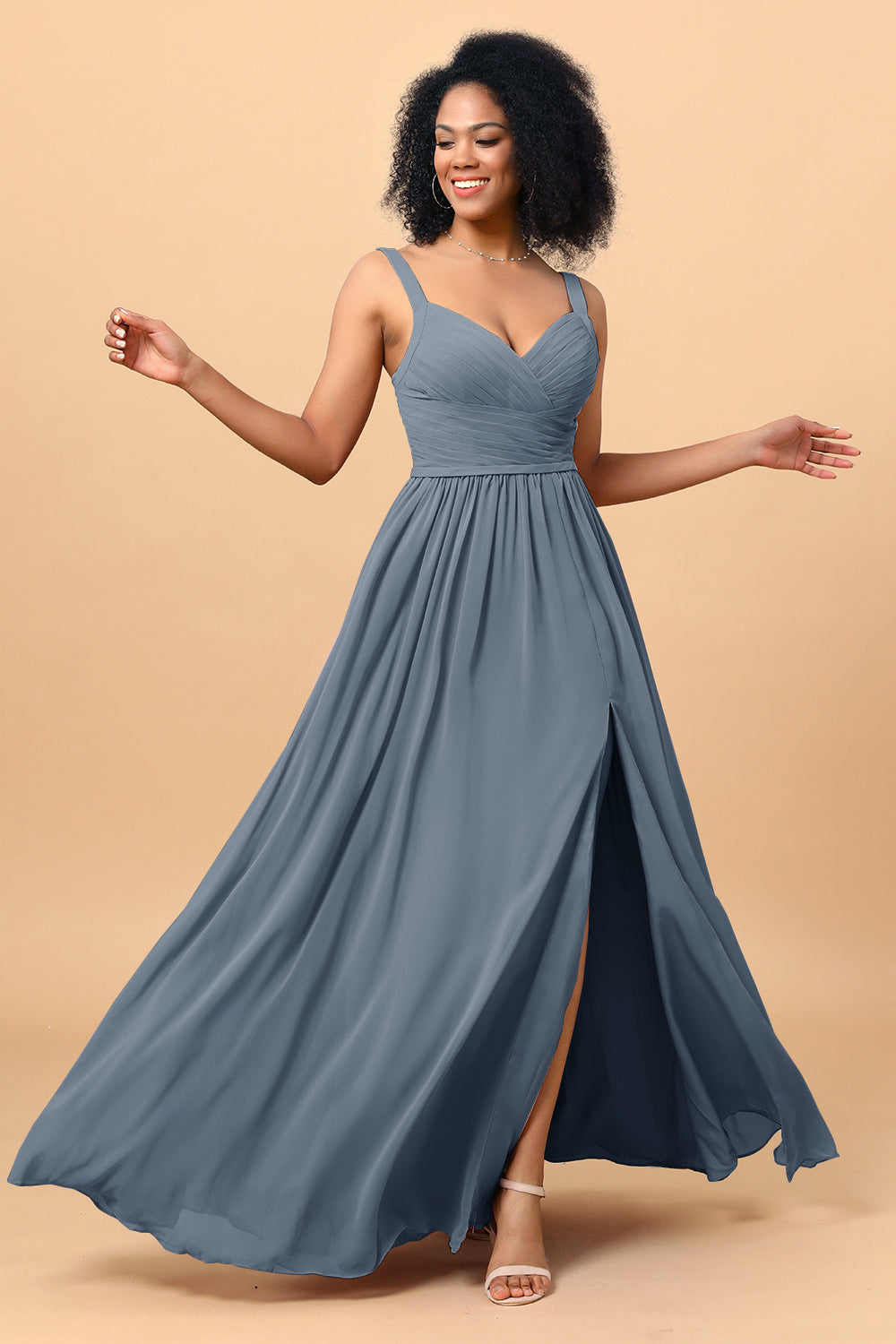 Wedtrend Women Bridesmaids Spaghetti Straps Long Chiffon Bridesmaid Dress with Slit WEDTREND Wedtrend Women Bridesmaids Spaghetti Straps Long Chiffon Bridesmaid Dress with Slit WEDTREND