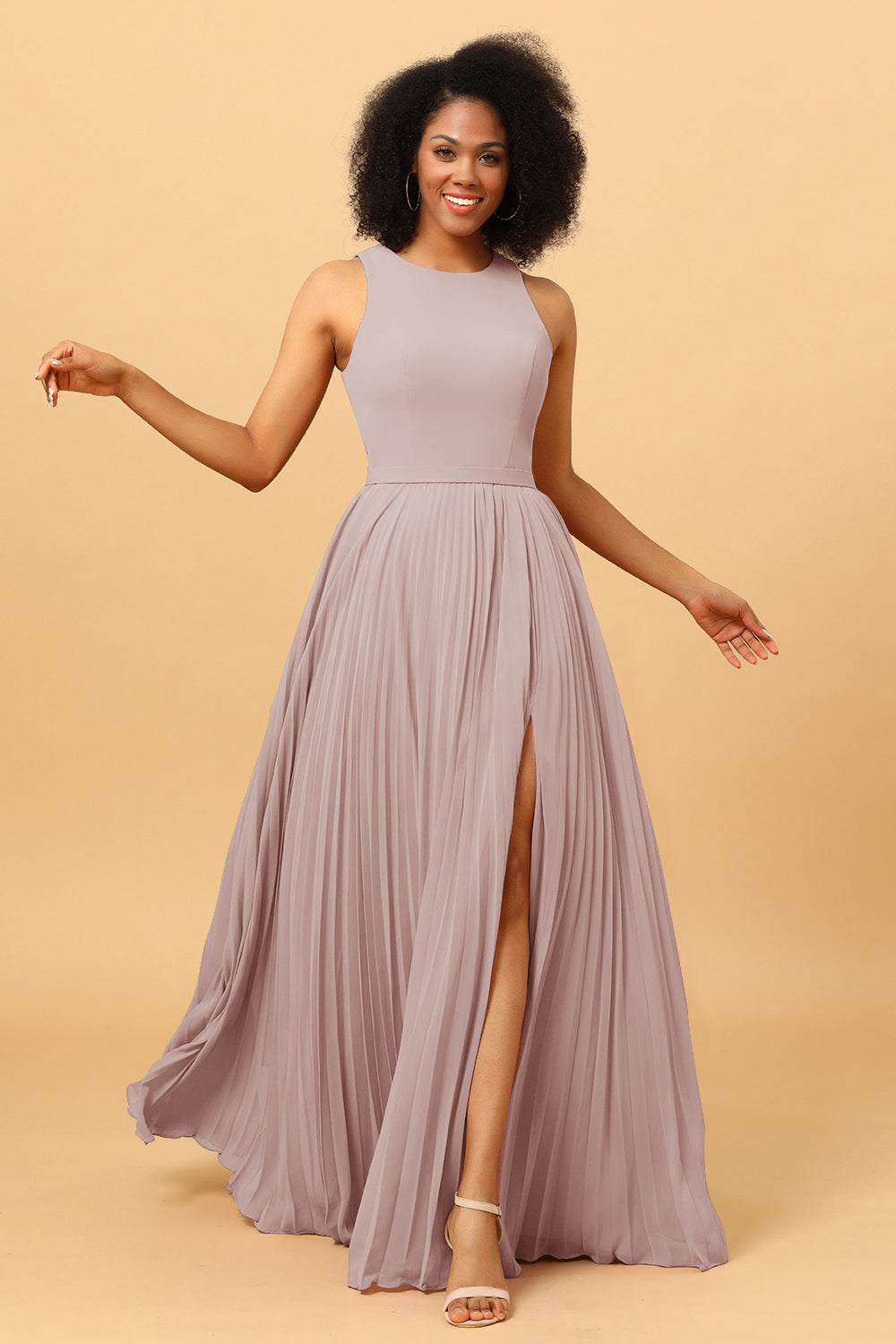 Wedtrend Women A Line High Neck Pleated Long Chiffon Bridesmaid Dress with Ruffles Formal Dress WEDTREND Wedtrend Women A Line High Neck Pleated Long Chiffon Bridesmaid Dress with Ruffles Formal Dress WEDTREND