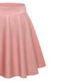 Women's Basic Versatile Stretchy A-line Flared Casual Mini Skater Skirt Solid Macaron Colors