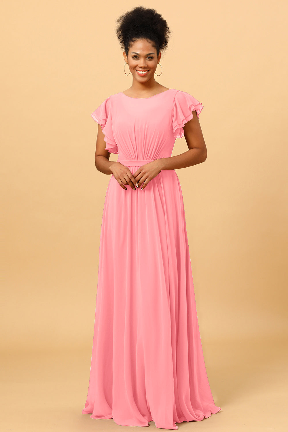 Wedtrend Women BridesmaidsA Line Bateau Neck Ruched Long Chiffon Bridesmaid Dress with Ruffles WEDTREND Wedtrend Women BridesmaidsA Line Bateau Neck Ruched Long Chiffon Bridesmaid Dress with Ruffles WEDTREND