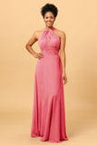 A Line Convertible Long Chiffon Bridesmaid Dress