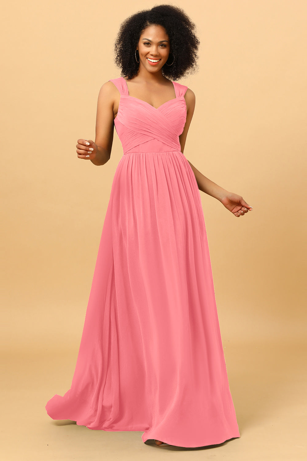 Wedtrend Women Bridesmaids A Line Sweetheart Chiffon Floor Length Bridesmaid Dress with Heart Shaped Open Back WEDTREND Wedtrend Women Bridesmaids A Line Sweetheart Chiffon Floor Length Bridesmaid Dress with Heart Shaped Open Back WEDTREND