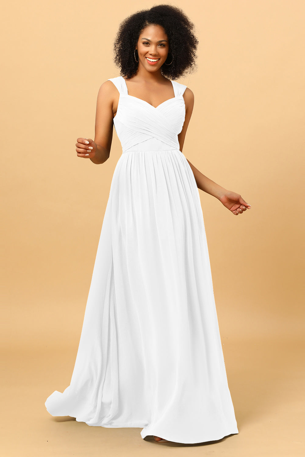 Wedtrend Women Bridesmaids A Line Sweetheart Chiffon Floor Length Bridesmaid Dress with Heart Shaped Open Back WEDTREND Wedtrend Women Bridesmaids A Line Sweetheart Chiffon Floor Length Bridesmaid Dress with Heart Shaped Open Back WEDTREND