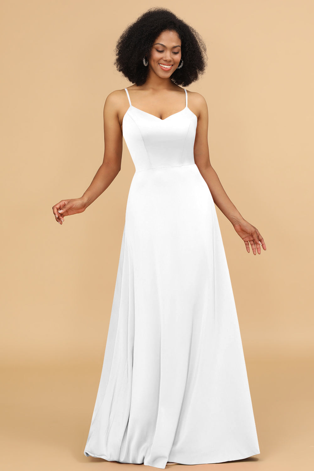 Wedtrend Women Long Bridesmaid Dress A Line Spaghetti Straps Floor Length Satin Formal Evening Dress WEDTREND Wedtrend Women Long Bridesmaid Dress A Line Spaghetti Straps Floor Length Satin Formal Evening Dress WEDTREND