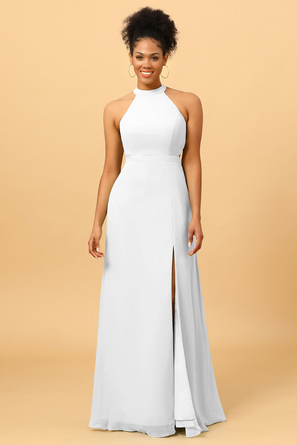 Wedtrend Women Long Chiffon Bridesmaid Dress with Slit Halter Open Back Formal Wedding Party Dress WEDTREND Wedtrend Women Long Chiffon Bridesmaid Dress with Slit Halter Open Back Formal Wedding Party Dress WEDTREND