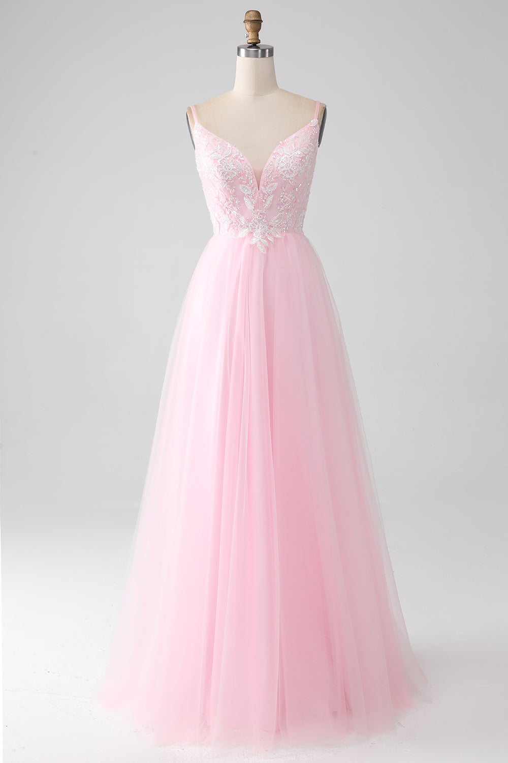Wedtrend Women Light Pink Prom Dress A-Line Spaghetti Straps Sequins Evening Party Dress with Beading WEDTREND Wedtrend Women Light Pink Prom Dress A-Line Spaghetti Straps Sequins Evening Party Dress with Beading WEDTREND