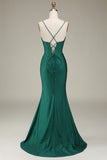 Lilac Mermaid Spaghetti Straps Satin Corset Prom Dress with Slit