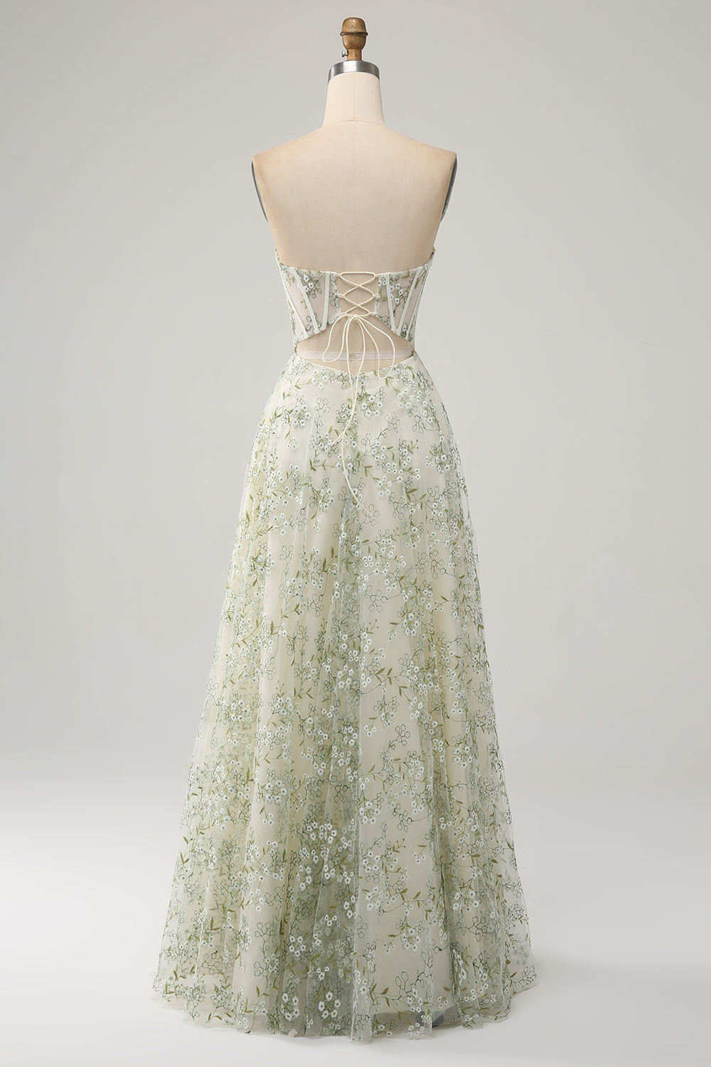 Light Green A-Line Sweetheart Corset Long Prom Dress with Embroidery Light Green A-Line Sweetheart Corset Long Prom Dress with Embroidery