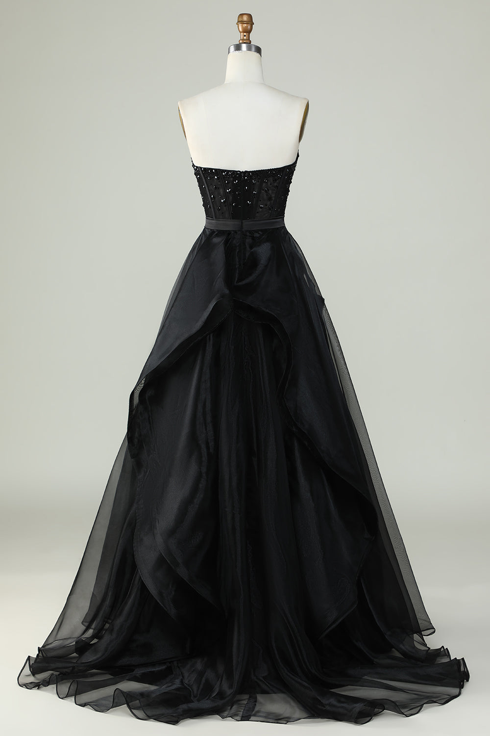 Black Princess A Line Sweetheart Strapless Formal Evening Dress
