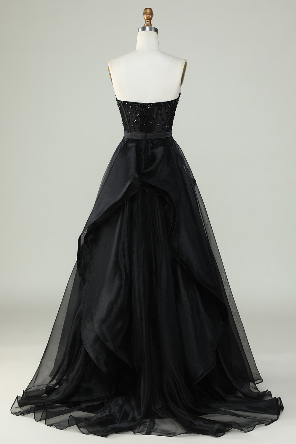 ballgown formal women's black strapless wedding dress WEDTREND Women's Black Party Dress Strapless Beading Ball Gown Formal Evening Prom Dress