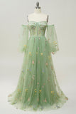 Black A-Line Off The Shoulder Wedding Formal Party Dress with Embroidery