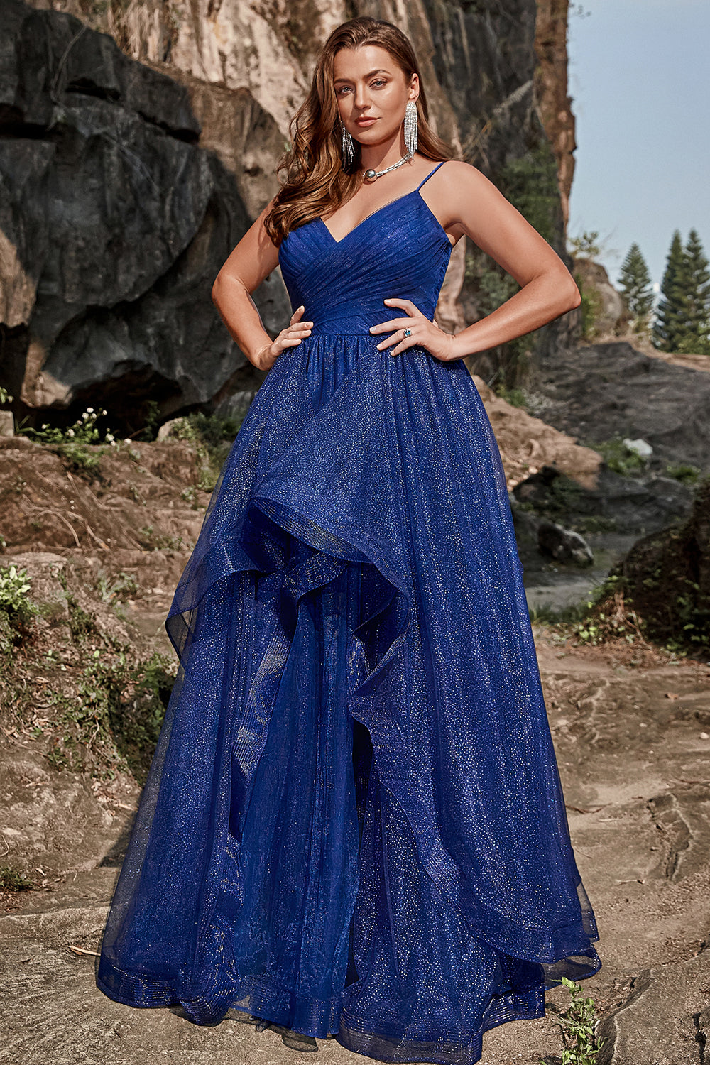 Wedtrend Women Royal Blue A Line Spaghetti Straps Plus Size Bridesmaid Dress WEDTREND Wedtrend Women Royal Blue A Line Spaghetti Straps Plus Size Bridesmaid Dress WEDTREND