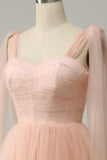 Blush A Line Sweetheart Wedding Party Mini Dress with Open Back