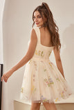 Champagne A Line Cute Sweetheart Short Homecoming Dress