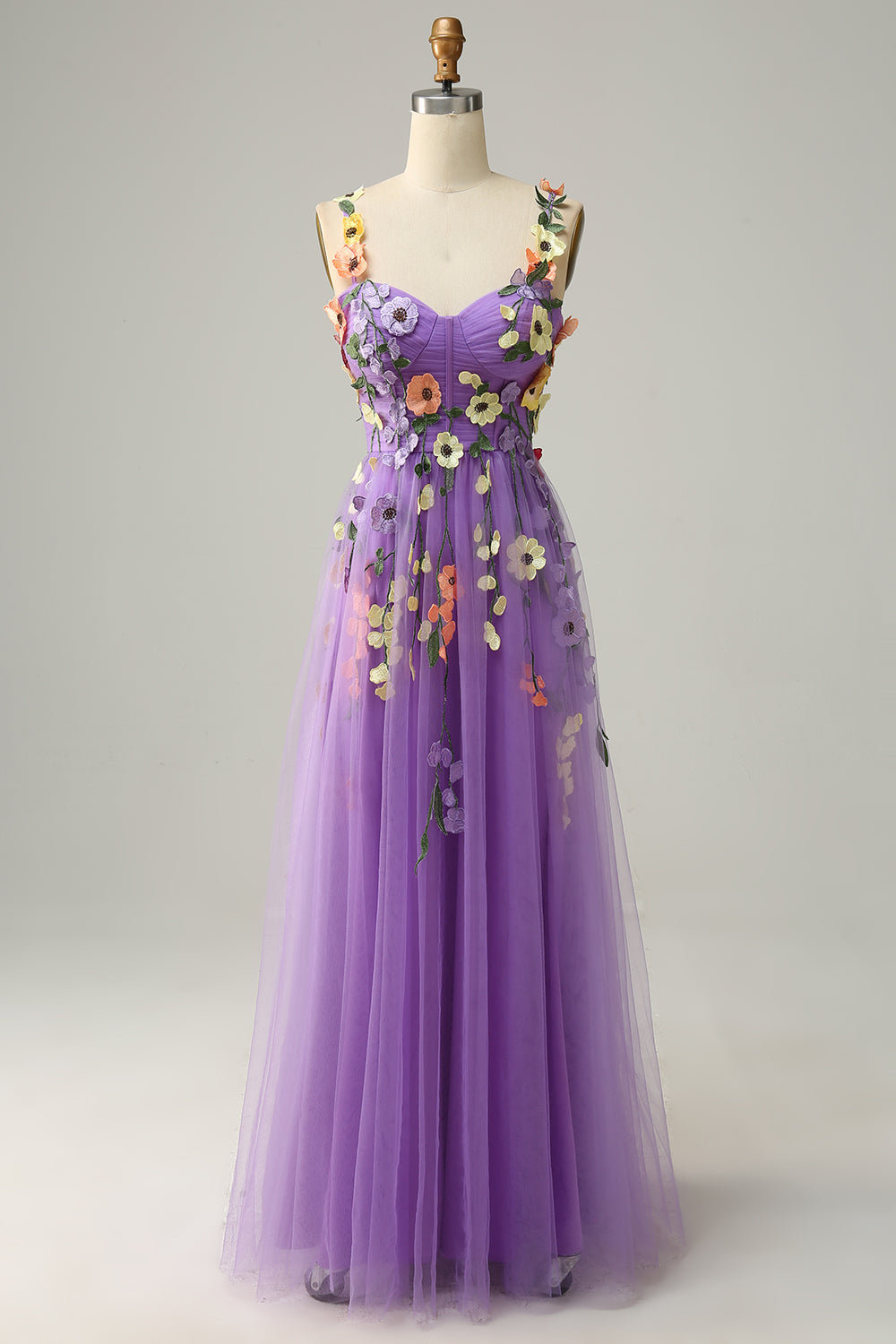 dark purple spaghetti strap dress A-line Purple Spaghetti Straps Satin Popular Party Long Prom Dresses, bridalsew