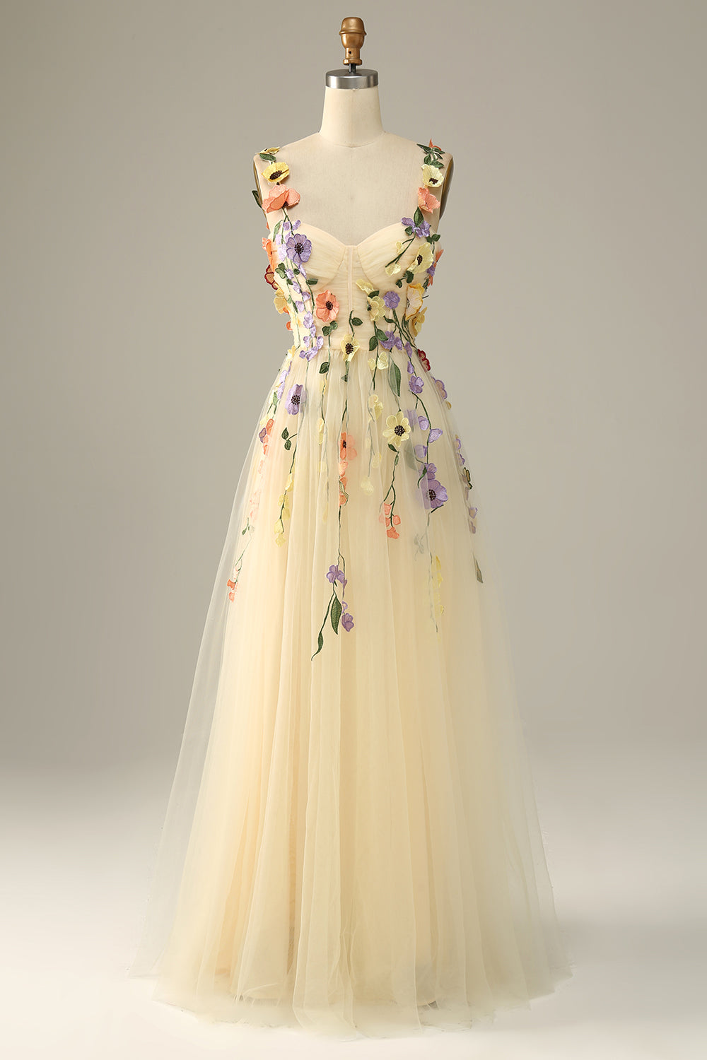 yellow champagne dress Yellow Spaghetti Straps Mermaid Satin Formal Prom Dress Champagne / 12