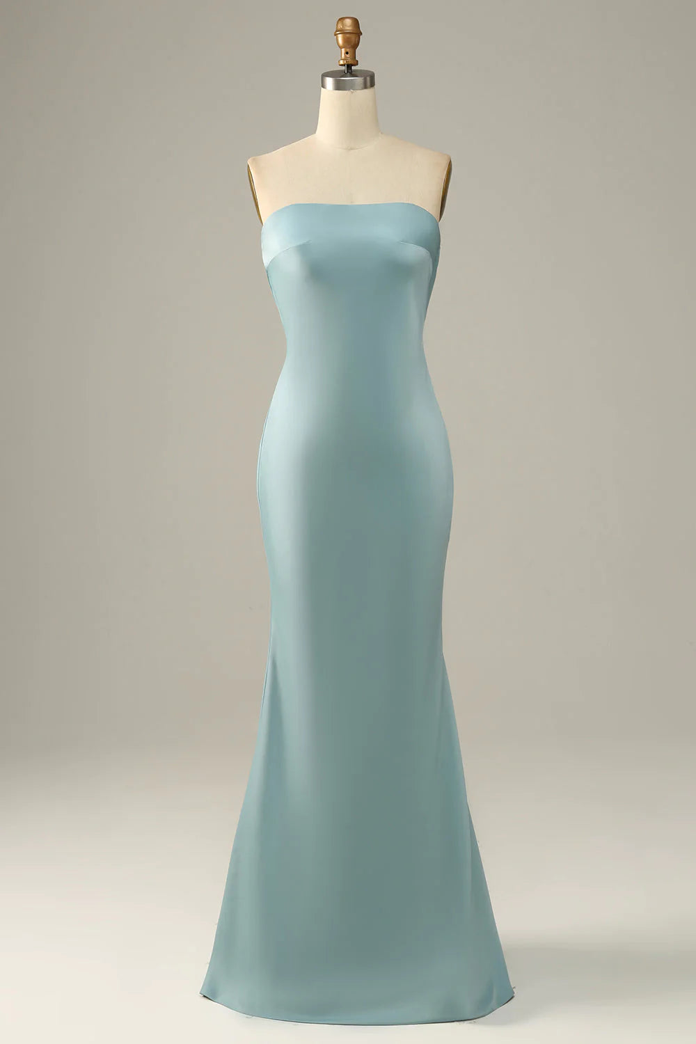 Wedtrend Women Prom Dress Grey Blue Mermaid Strapless Floor Length Satin Bridesmaid Dress WEDTREND Wedtrend Women Prom Dress Grey Blue Mermaid Strapless Floor Length Satin Bridesmaid Dress WEDTREND