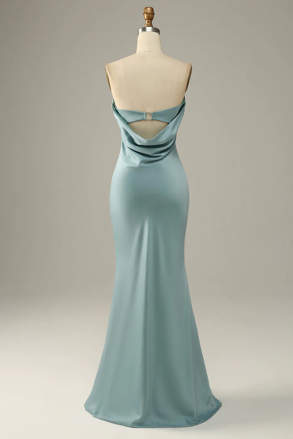 Wedtrend Women Prom Dress Grey Blue Mermaid Strapless Floor Length Satin Bridesmaid Dress WEDTREND Wedtrend Women Prom Dress Grey Blue Mermaid Strapless Floor Length Satin Bridesmaid Dress WEDTREND
