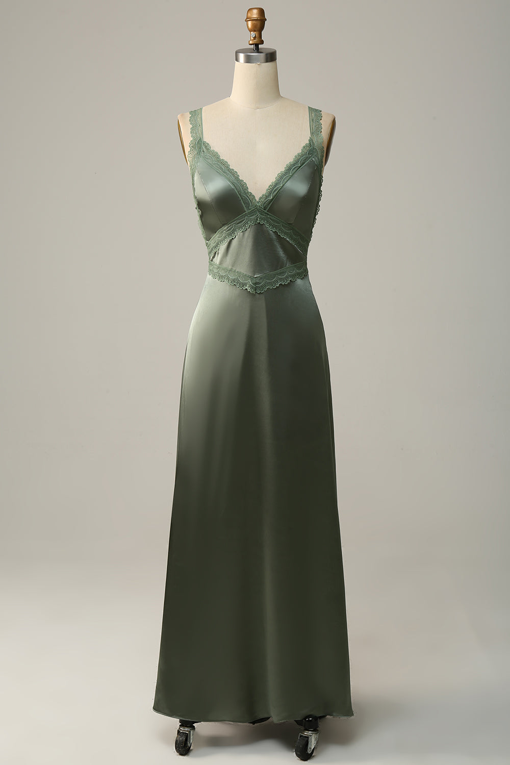 Wedtrend Women Satin Bridesmaid Dress Dusty Green Sheath Spaghetti Straps Tied Back Formal Dress WEDTREND Wedtrend Women Satin Bridesmaid Dress Dusty Green Sheath Spaghetti Straps Tied Back Formal Dress WEDTREND