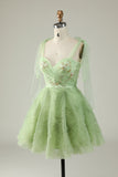 Green A Line Sweetheart Short Homecoming Dress with Sequins