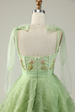 Green A Line Sweetheart Short Homecoming Dress with Appliques Sequins