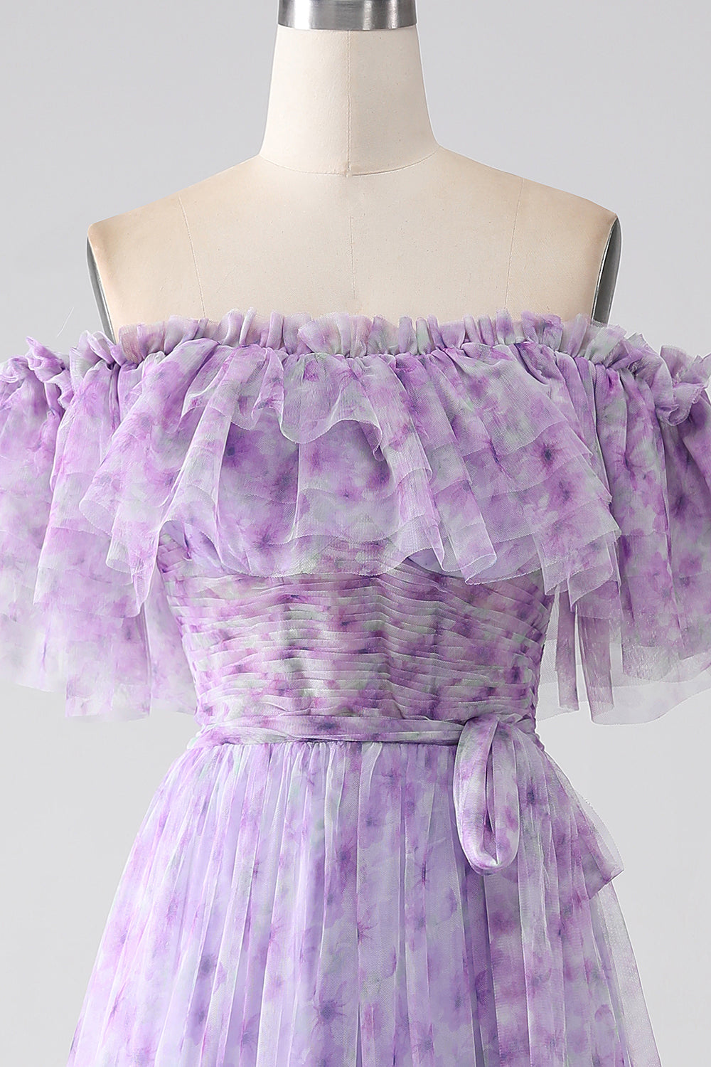 Wedtrend Women Lilac Floral Prom Dress Long Ruffled Off the Shoulder A-Line Formal Dress WEDTREND Wedtrend Women Lilac Floral Prom Dress Long Ruffled Off the Shoulder A-Line Formal Dress WEDTREND