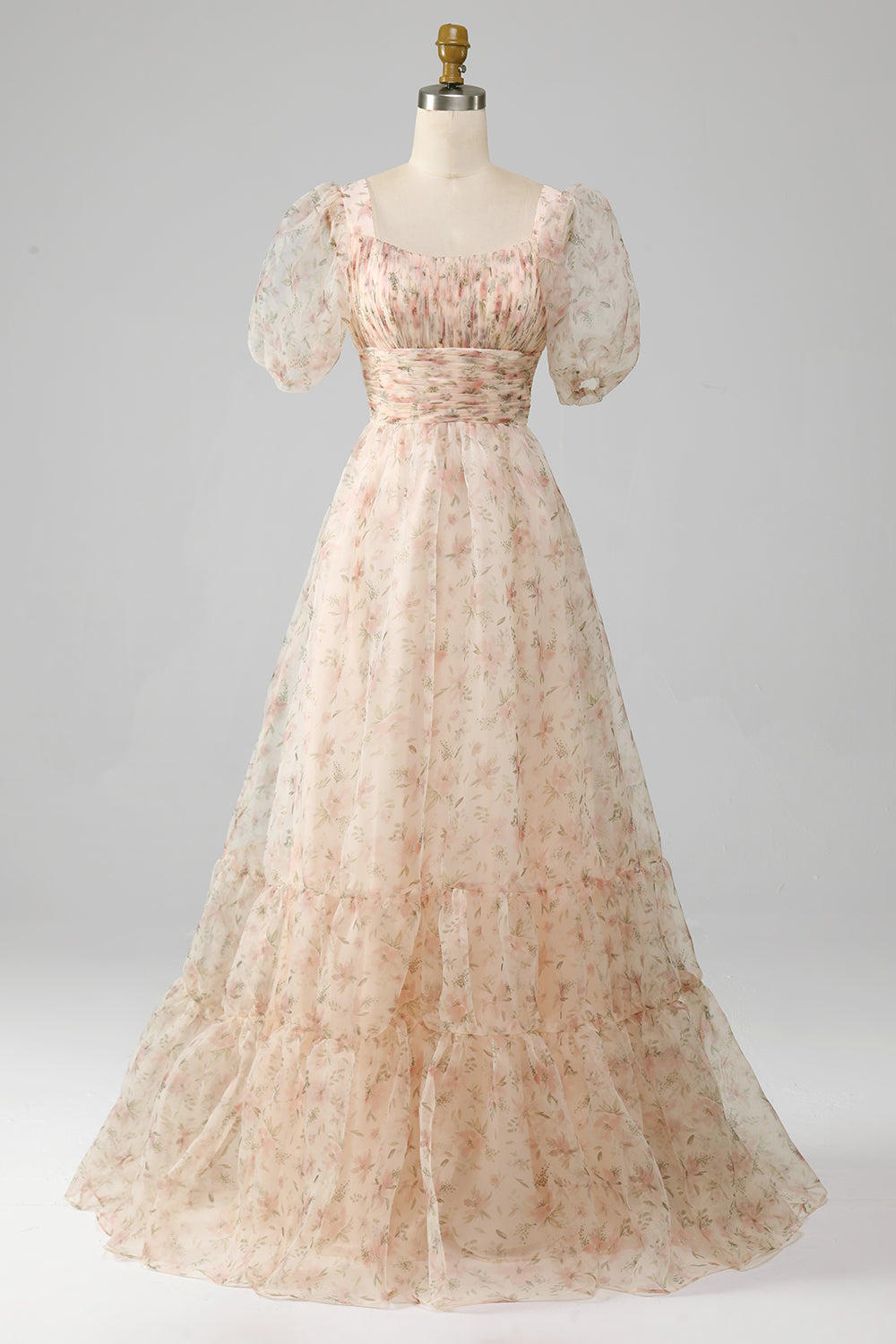 floral champagne prom dress Elegant One Shoulder Champagne Prom Dresses with Flower, One Shoulder jbydress