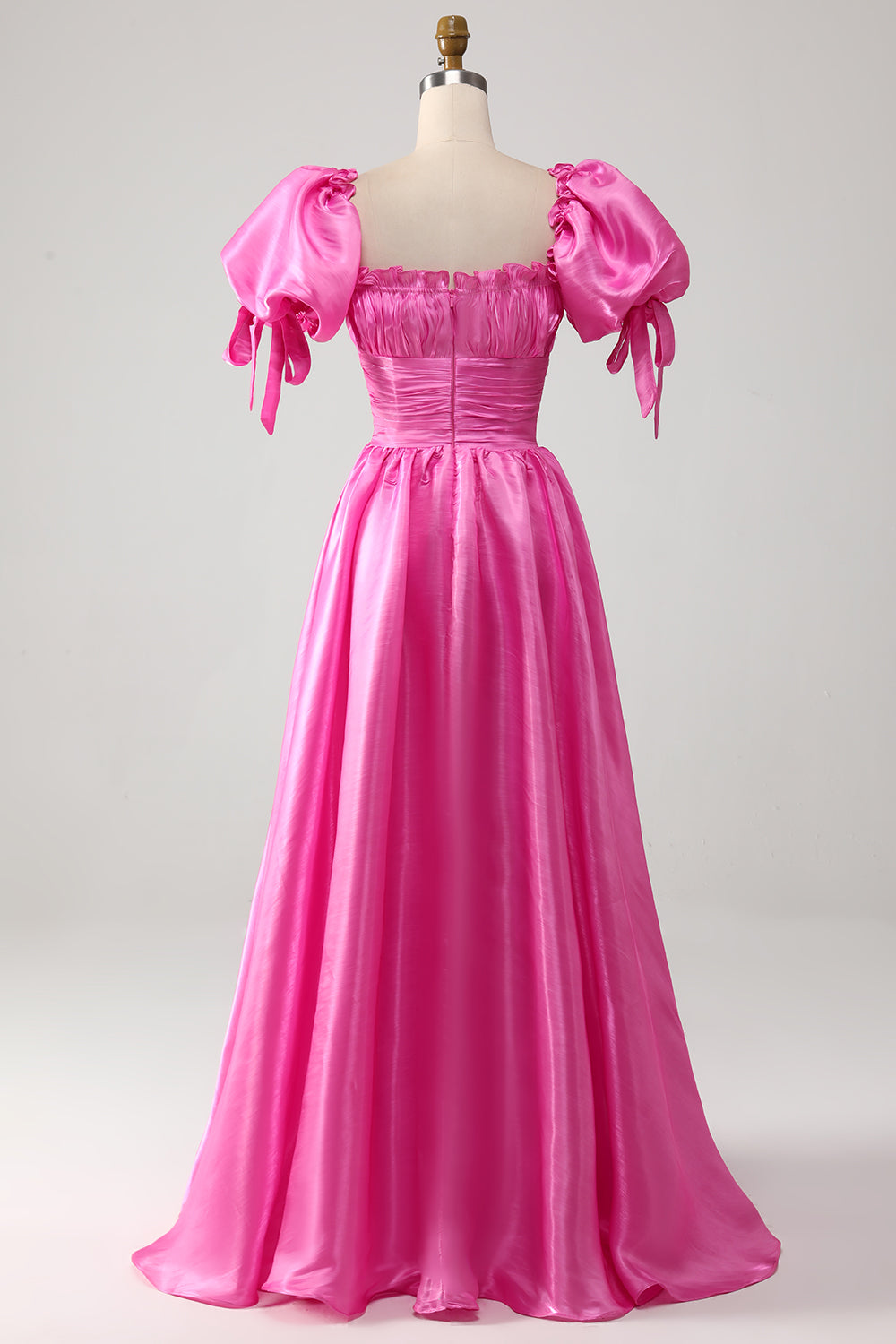 Wedtrend Women Hot Pink Prom Dress A-Line Tighten The Waist Evening Party Dress with Puff Sleeves WEDTREND Wedtrend Women Hot Pink Prom Dress A-Line Tighten The Waist Evening Party Dress with Puff Sleeves WEDTREND