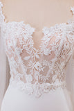 Ivory Mermaid Square Neck Corset Bridal Dress with Long Sleeves