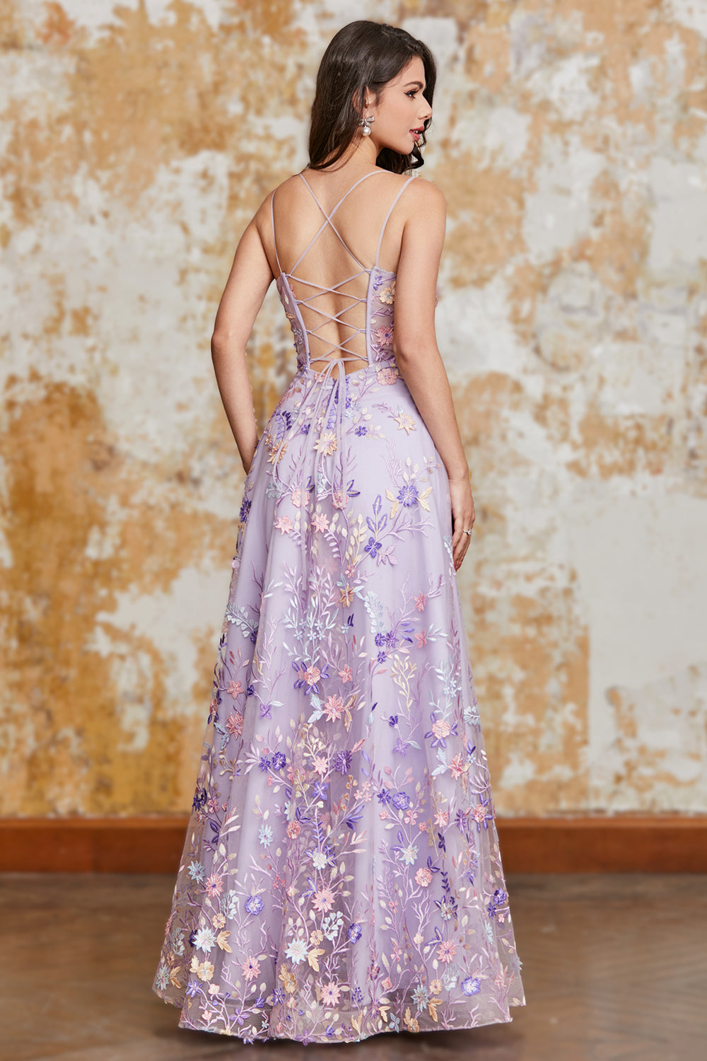 Wedtrend Women Mauve A-Line Spaghetti Straps Long Prom Dress with Appliques WEDTREND Wedtrend Women Mauve A-Line Spaghetti Straps Long Prom Dress with Appliques WEDTREND