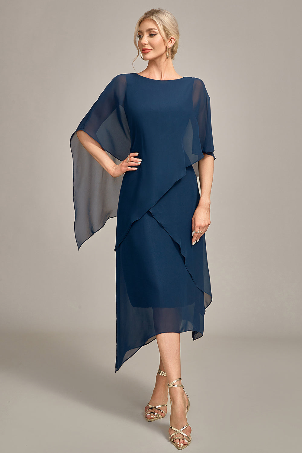 Wedtrend Women Navy Wedding Guest Dress Chiffon A-Line Scoop Neck Chiffon Mother of The Bride Dress, Navy / US8 Wedtrend Women Navy Wedding Guest Dress Chiffon A-Line Scoop Neck Chiffon Mother of The Bride Dress, Navy / US8