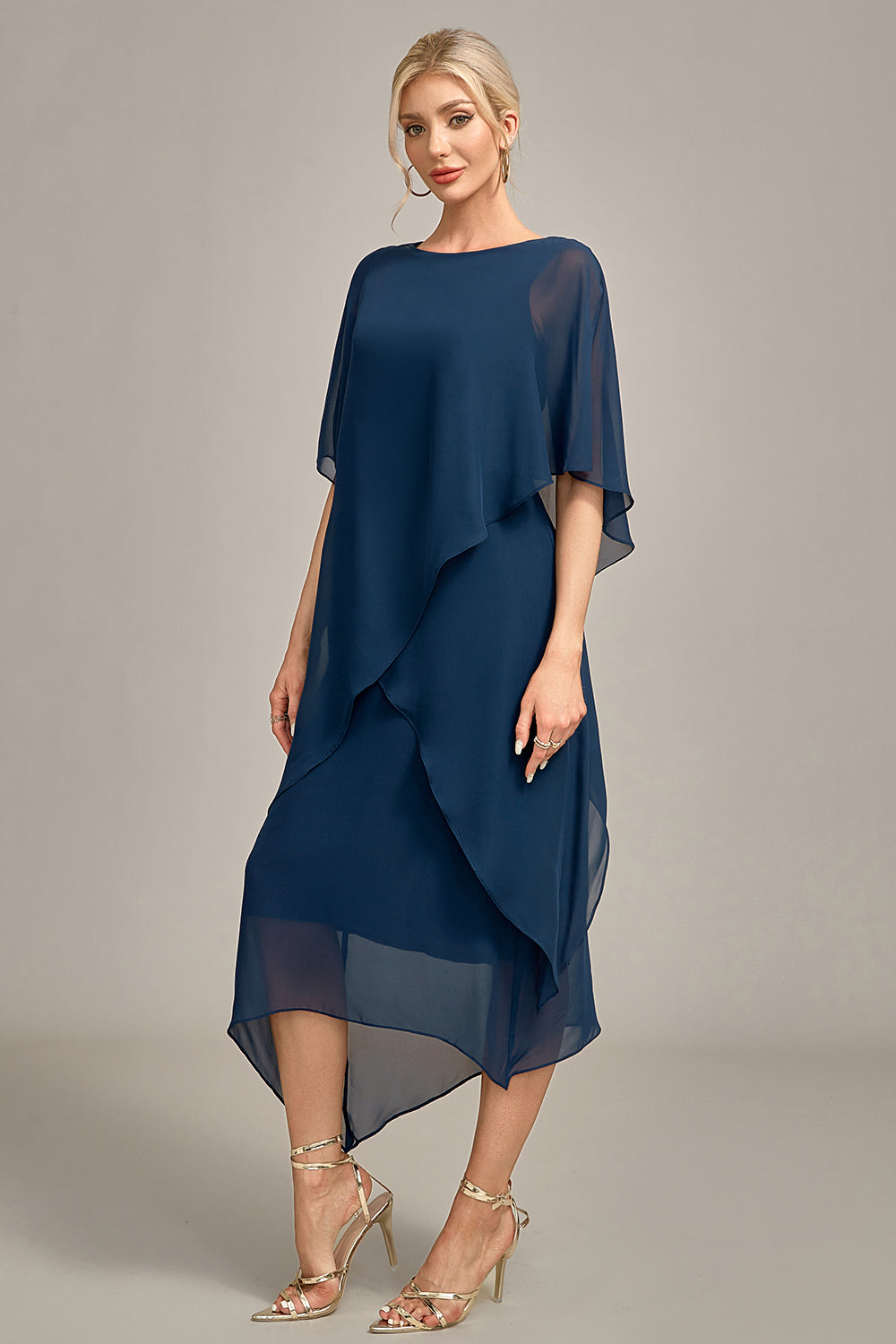 Wedtrend Women Navy Wedding Guest Dress Chiffon A-line Scoop Neck Chiffon Mother of the Bride Dress WEDTREND Wedtrend Women Navy Wedding Guest Dress Chiffon A-line Scoop Neck Chiffon Mother of the Bride Dress WEDTREND