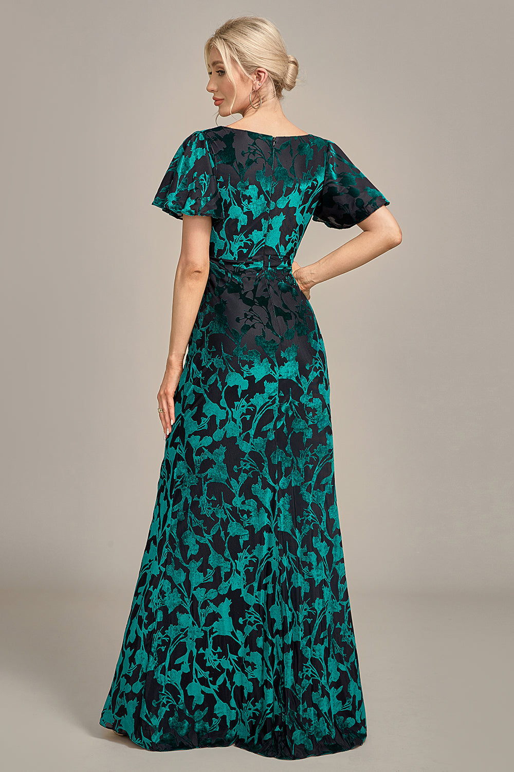 Wedtrend Women Peacock Green Bridesmaid Dress Mermaid V-Neck Burnout Velvet Long Wedding Party Guest Dress WEDTREND Wedtrend Women Peacock Green Bridesmaid Dress Mermaid V-Neck Burnout Velvet Long Wedding Party Guest Dress WEDTREND