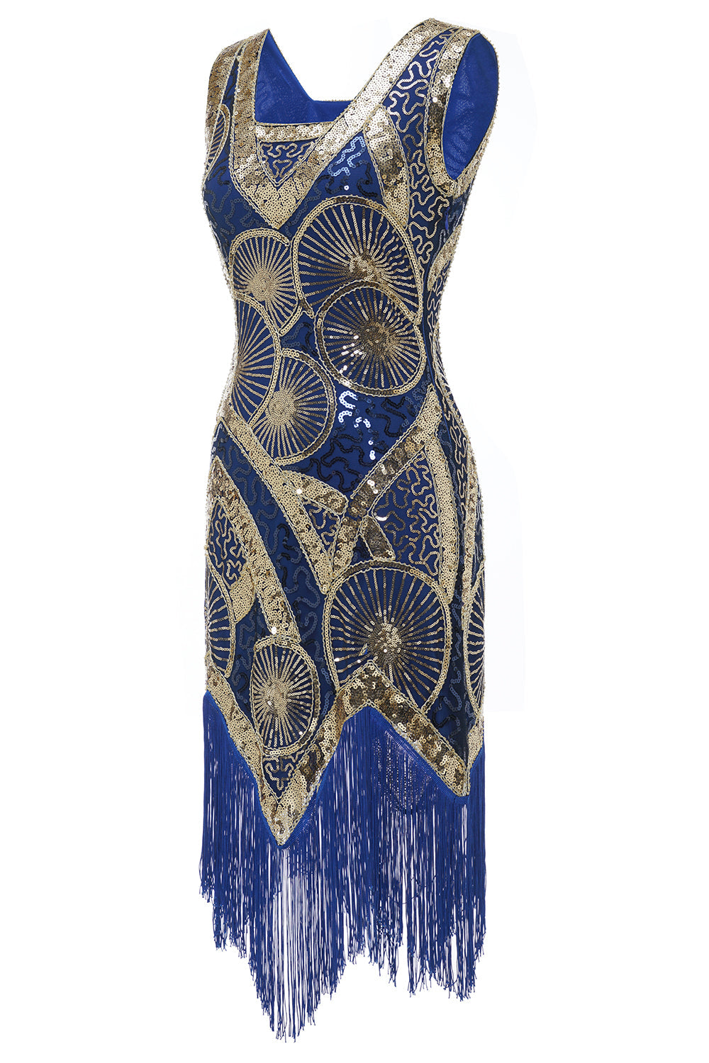 Sequins Blue Fringe Bodycon Gatsby Dress